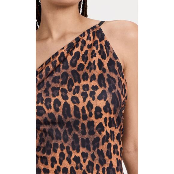 NWT Victor Glemaud Strappy One Shoulder Maxi Dress Leopard Medium Sexy 90s - Picture 6 of 13